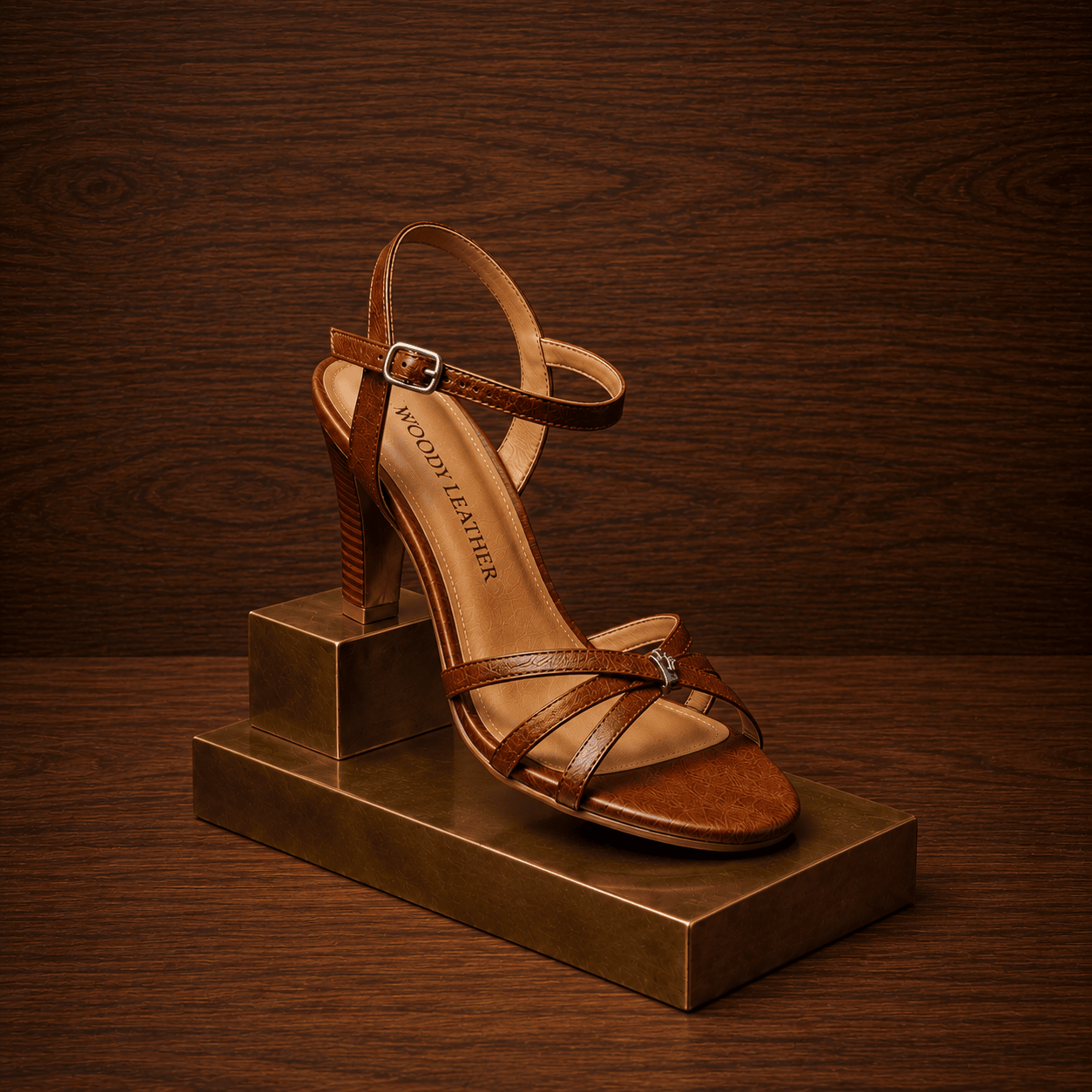 Strappy Heeled Leather Sandals