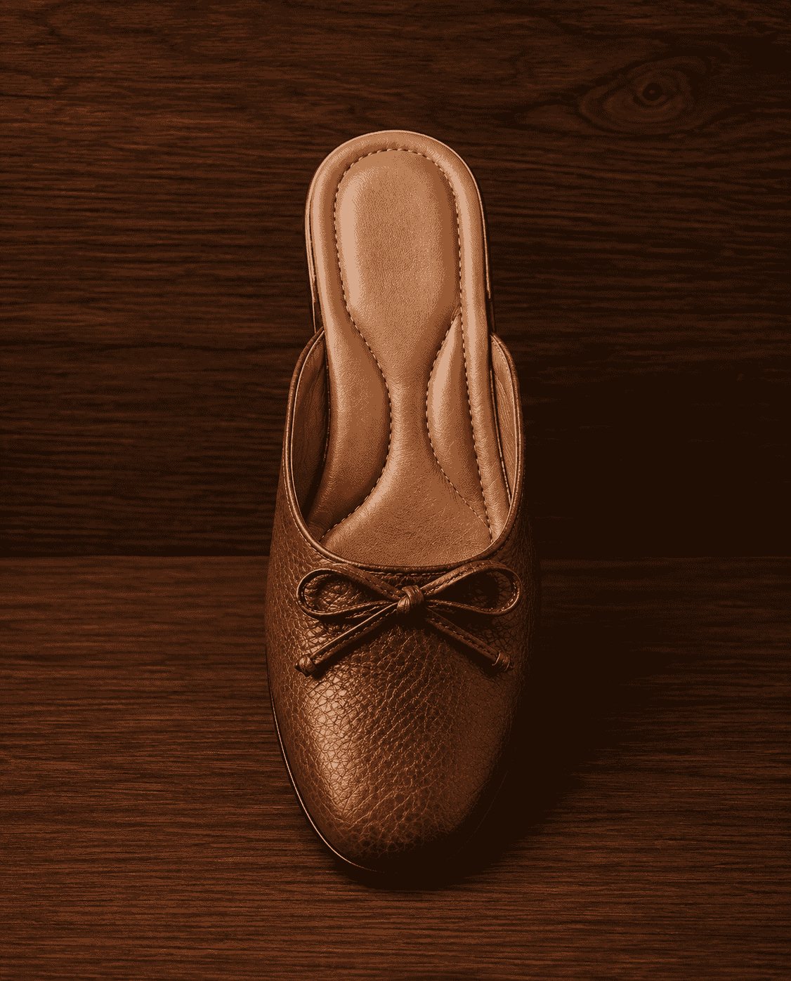 Bow Accent Leather Mules