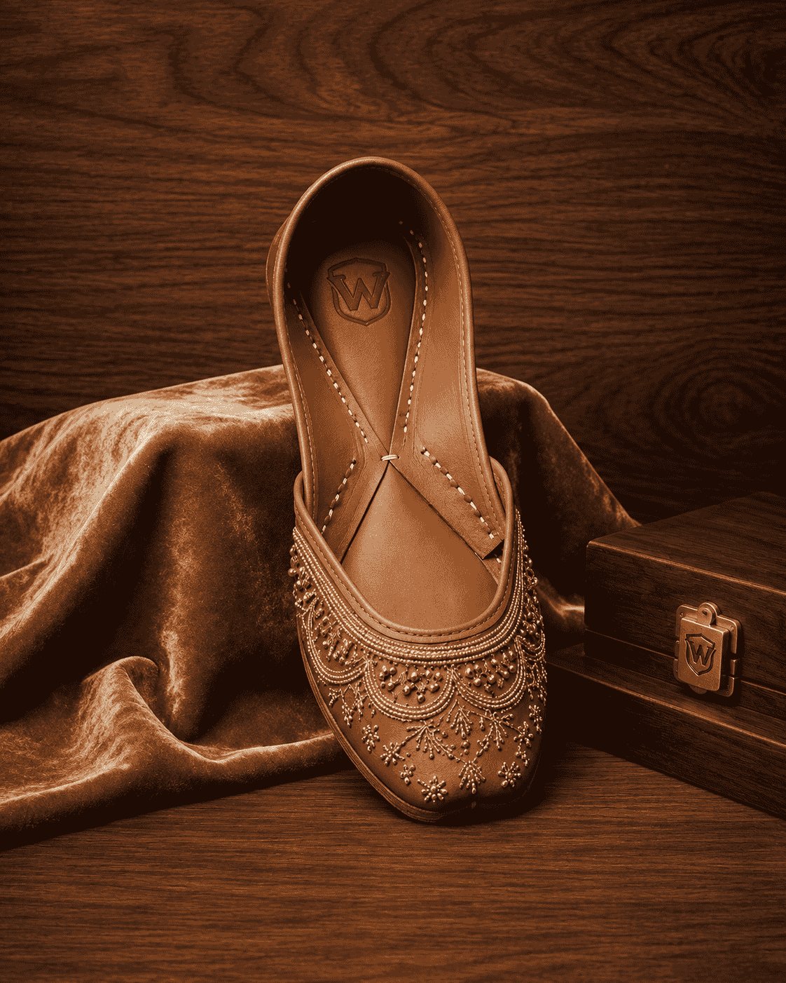Embroidered Leather Mojari
